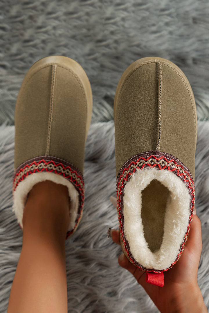 Jade Suede Plush Lined Snow Boots