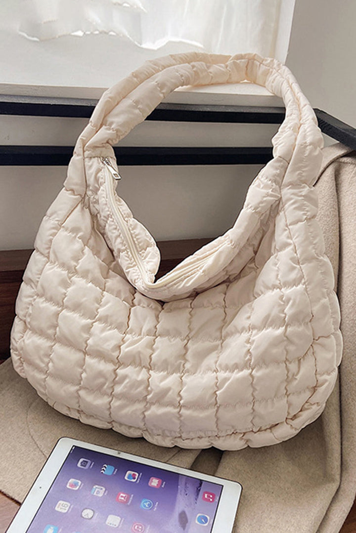 Kylie Quilted Zipper Tote Bag