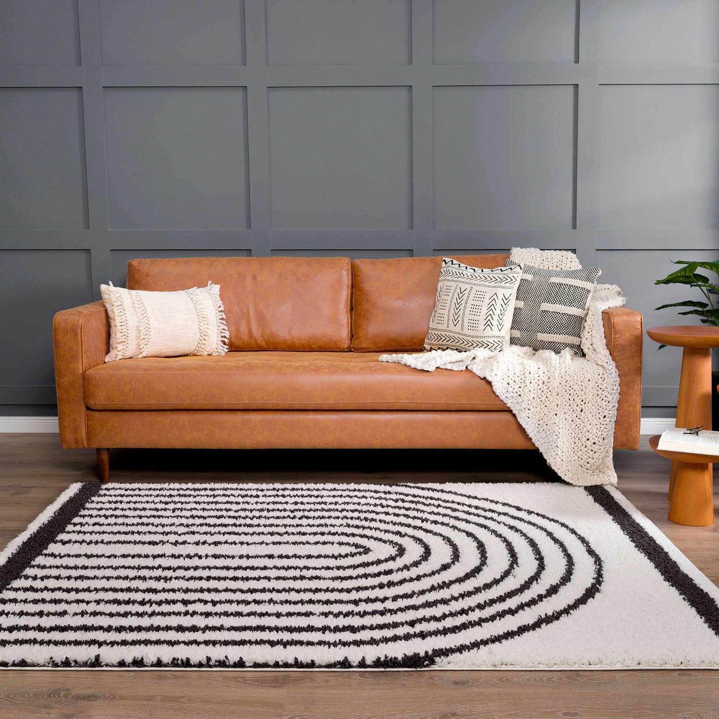 Bauer Plush Black Rainbow Rug - Clearance