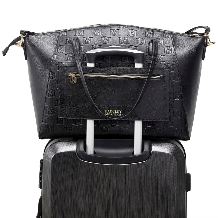 Caroline Vegan Leather Monogram Weekender Duffel Bag