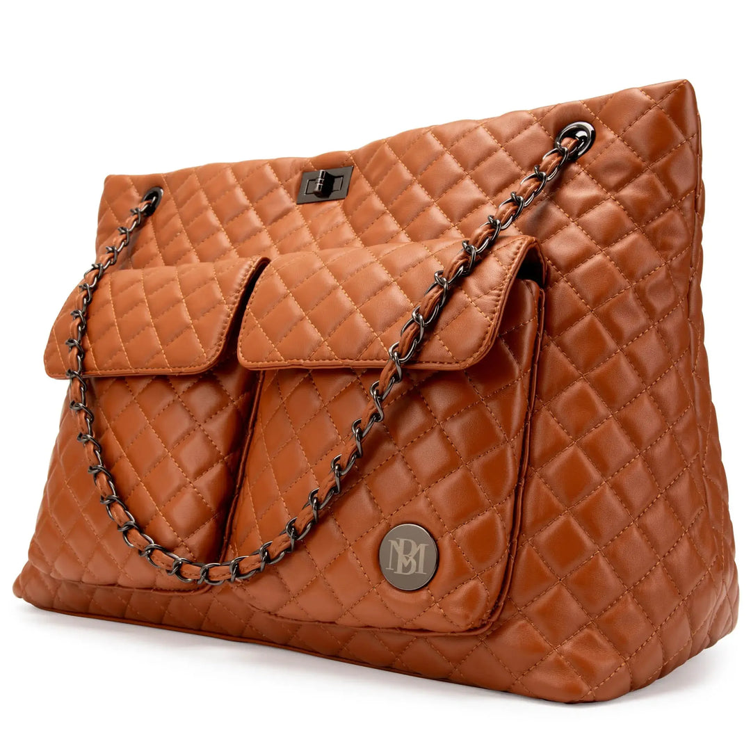 Diana Quilted Vegan Leather Weekender Duffel Bag