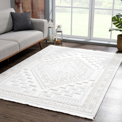 Alya Textured Medallion Fringed Rug - Limited Edition