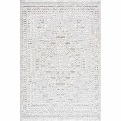 Alya Textured Medallion Fringed Rug - Limited Edition