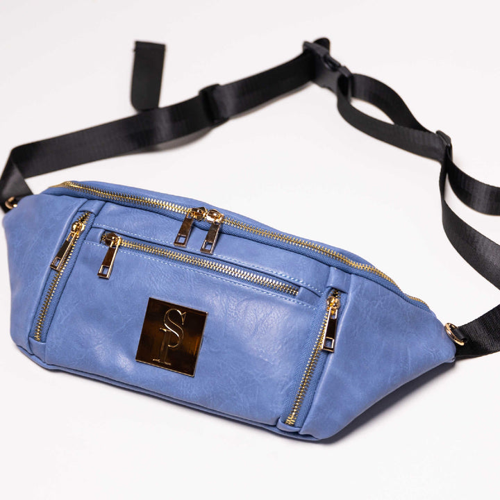 Baby Blue Leather Sling Bag