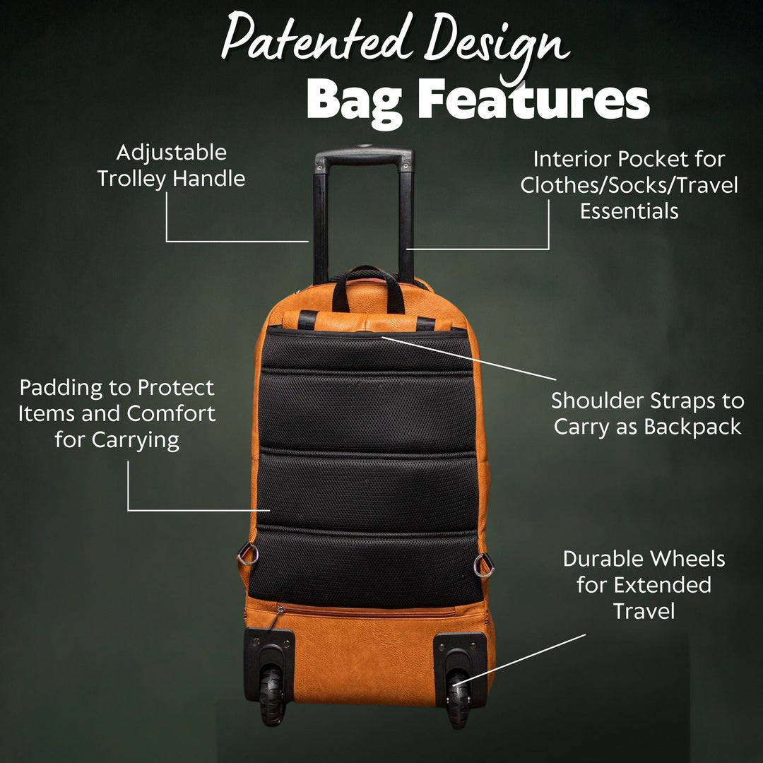 Brown Leather Carry-On Patented Roller Bag (Only 150 Made)