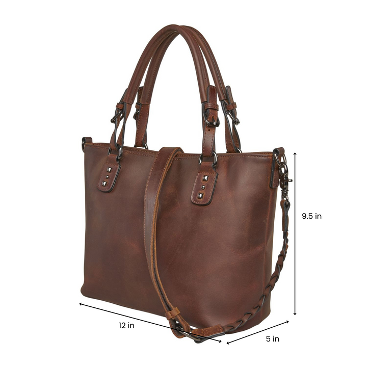 Concealed Carry Bailey Leather Satchel by Lady Conceal