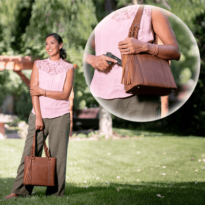 Concealed Carry Bella Leather Tote by Lady Conceal