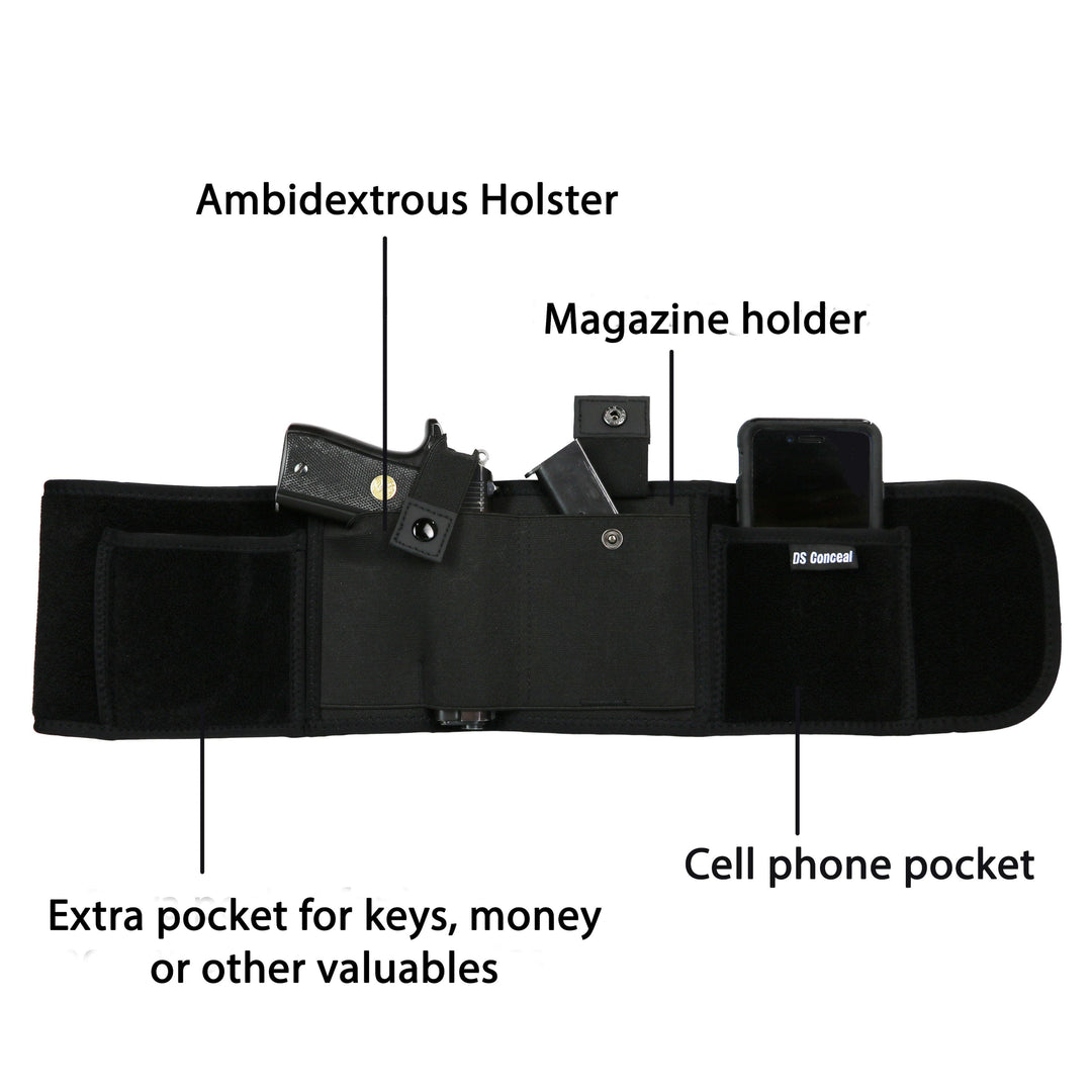 Neoprene Belly Band Holster for Concealed Carry — Comfortable, Adjustable CCW Band for Women and Men
