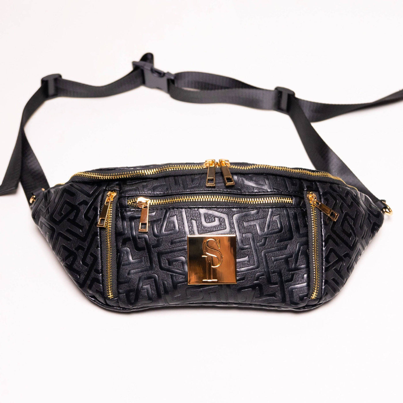 Black Monogram Leather Crossbody Bag