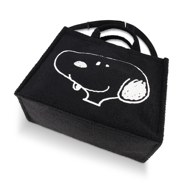 Peanuts Snoopy Black Tote Bag with Trolley Strap