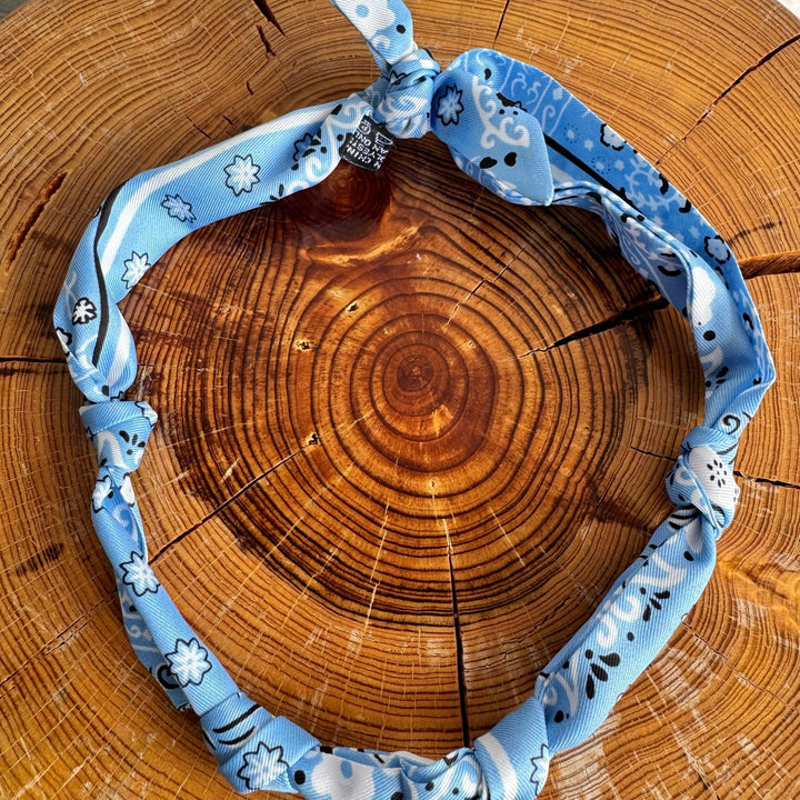 GEMELLI | KNOTTED BANDANA SCARF NECKLACE - LIGHT BLUE