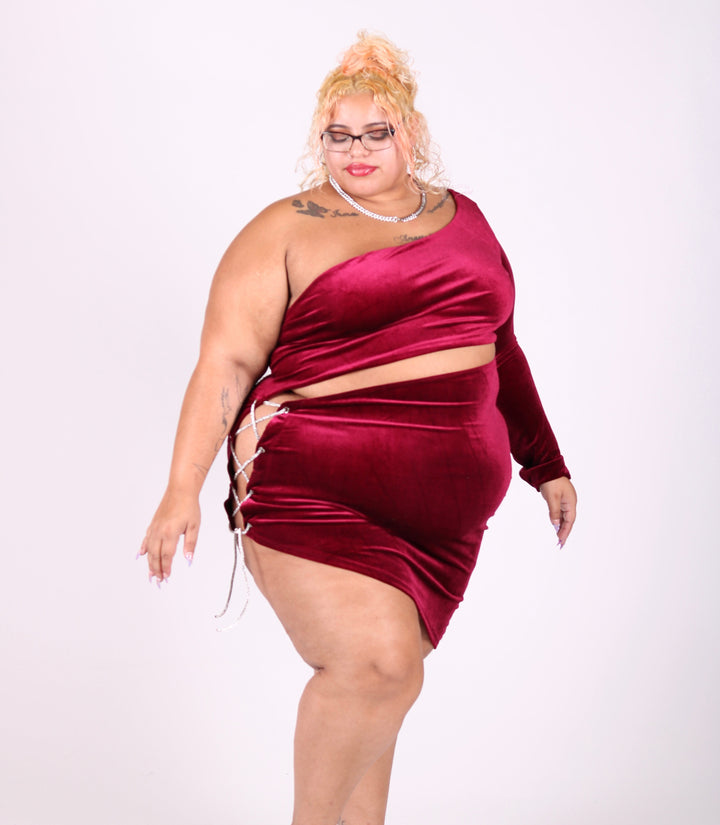 “Velvet Vixen” Burgundy Dress