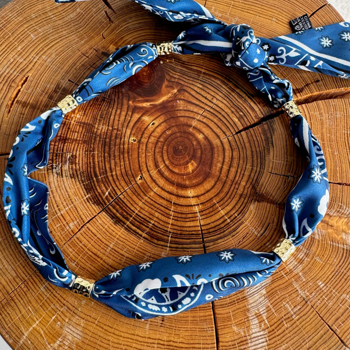 GEMELLI | BANDANA SCARF NECKLACE - DARK BLUE