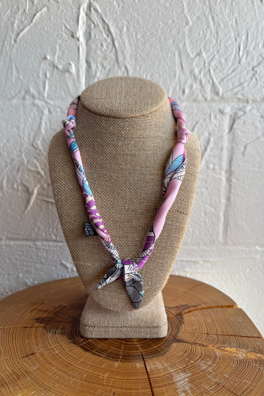 GEMELLI | KNOTTED BANDANA SCARF NECKLACE - SUGAR PINK