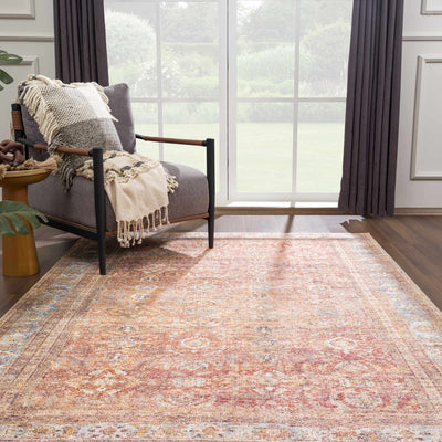 Anshu Peach Washable Area Rug - Clearance