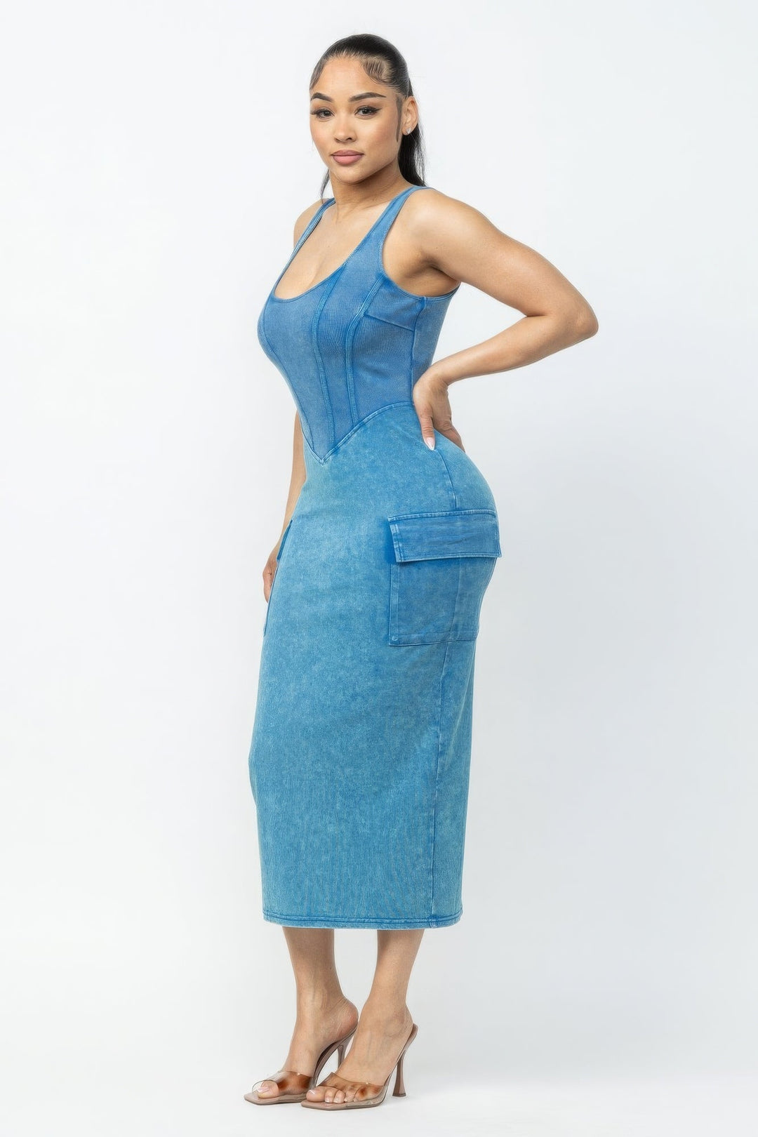 “Suzanne” Cargo Midi Dress