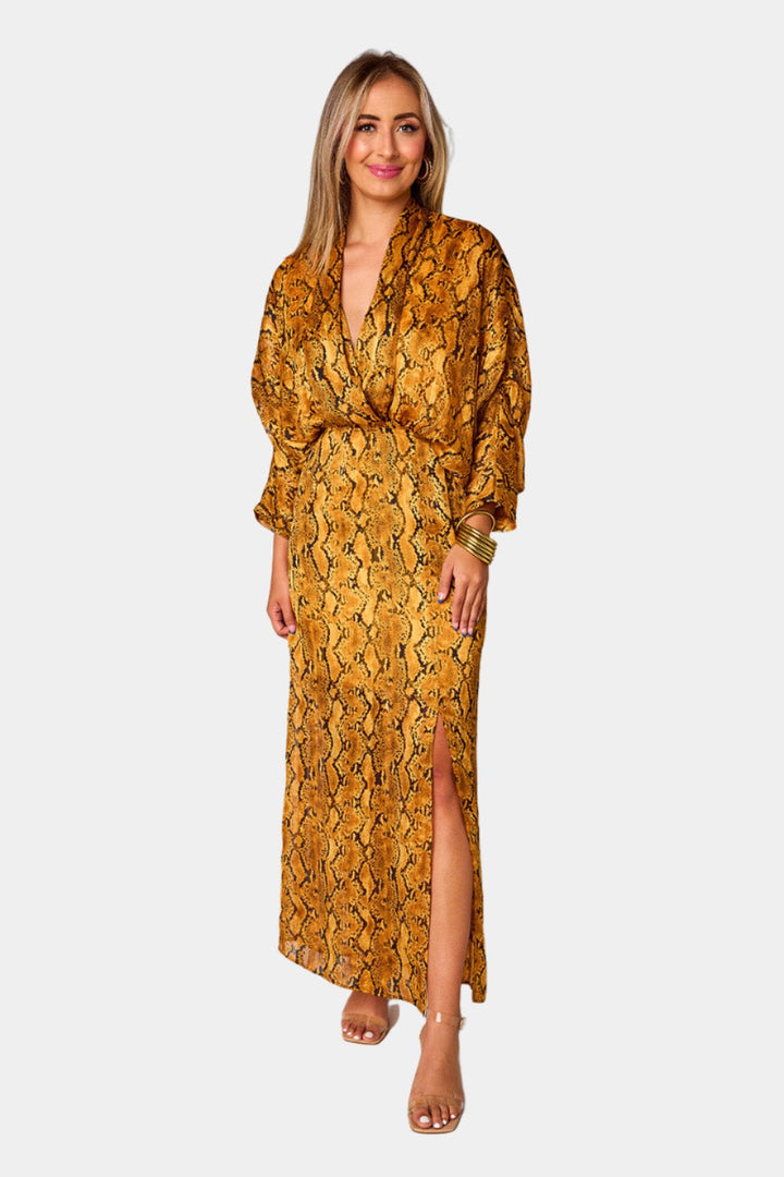 Jude Long Sleeve Maxi Dress - Snake Charmer