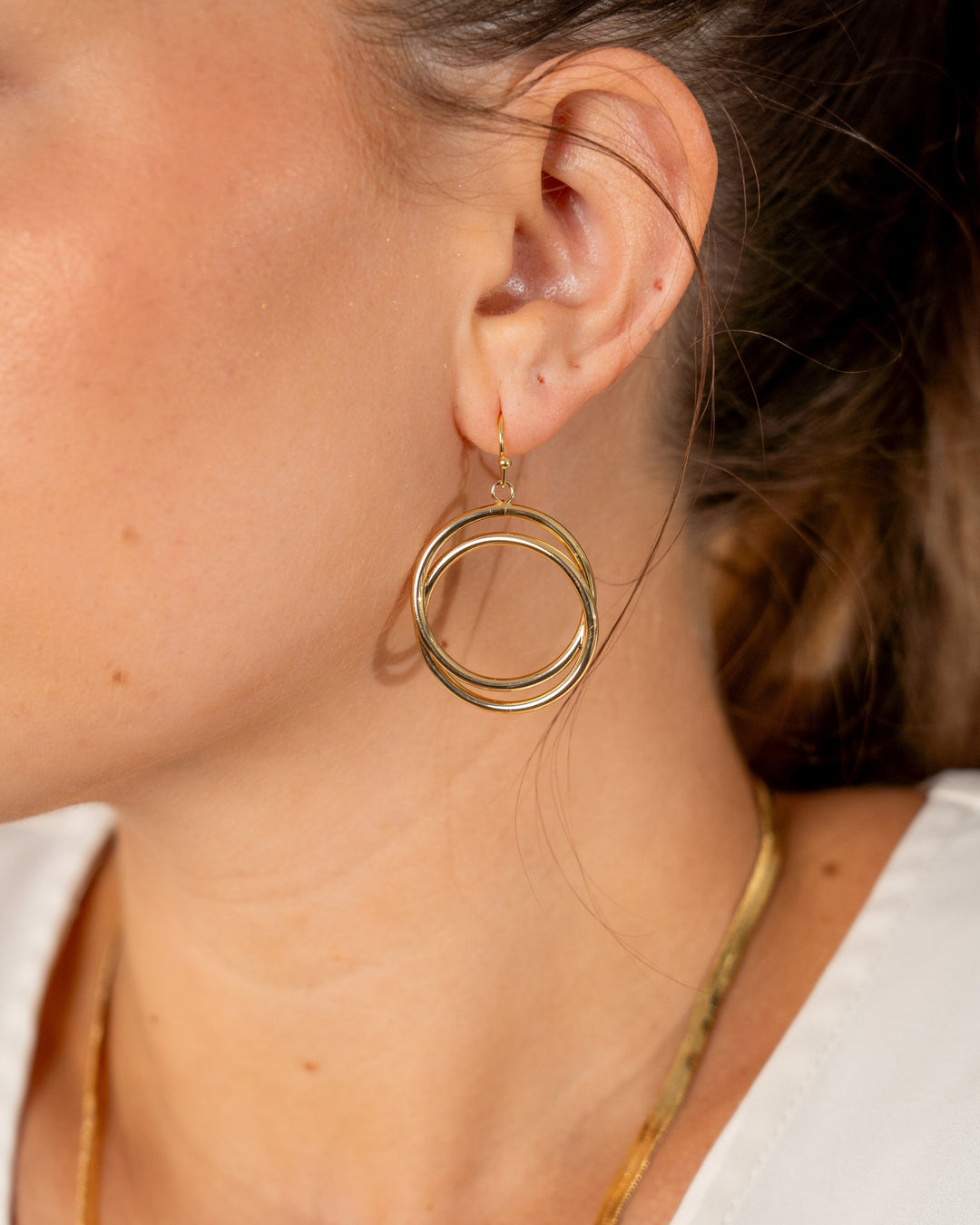 Claudie Interlocking Circle Dangle Earrings