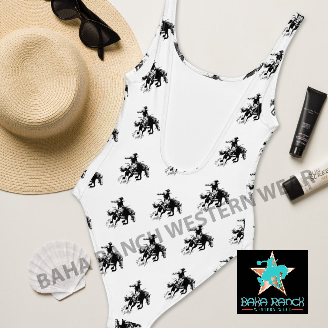 Yeehaw Rodeo Cowboy One Piece Swim Suit