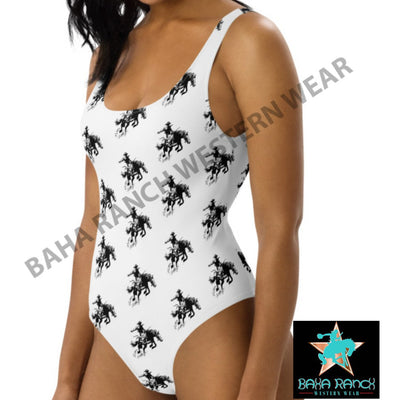 Yeehaw Rodeo Cowboy One Piece Swim Suit