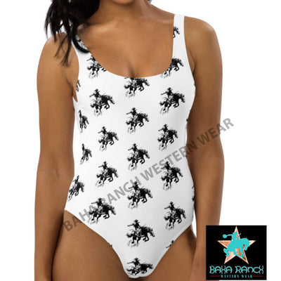 Yeehaw Rodeo Cowboy One Piece Swim Suit