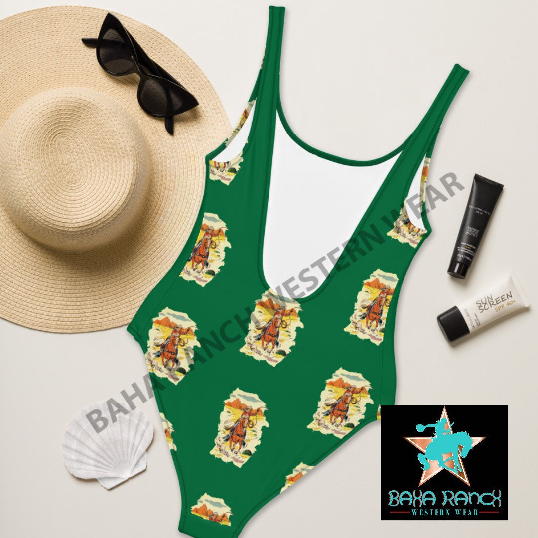 Yeehaw Ride 'Em Cowboy One Piece Swim Suit