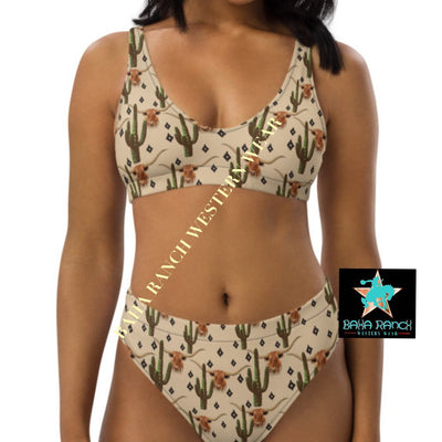 Yeehaw Longhorn Ranch Cactus Bikini