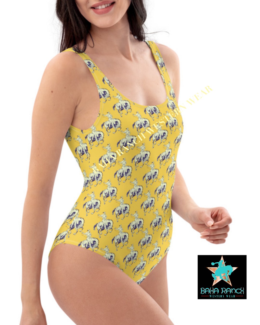 Yeehaw Vintage Bronc Buster One-Piece Swimsuit