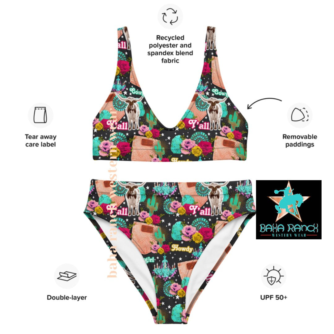 Yeehaw Turquoise Cowgirl Bikini