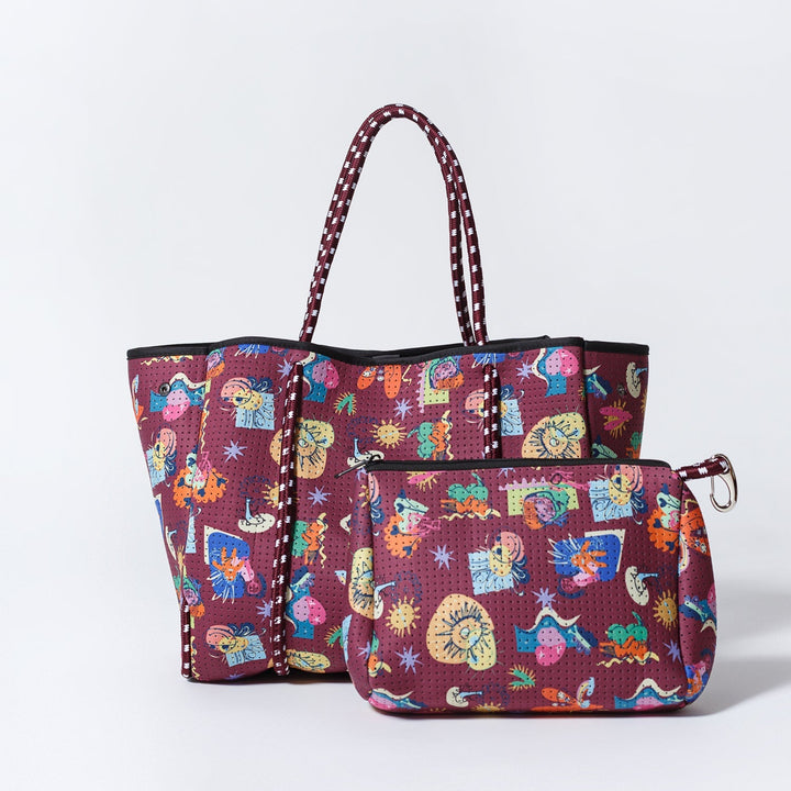 CONSTRUYENDO FUTURO BURGUNDY BASIC SET - EVERYDAY TOTE AND POUCH