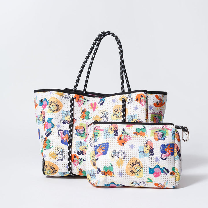 CONSTRUYENDO FUTUROS WHITE BASIC SET - EVERYDAY TOTE AND POUCH