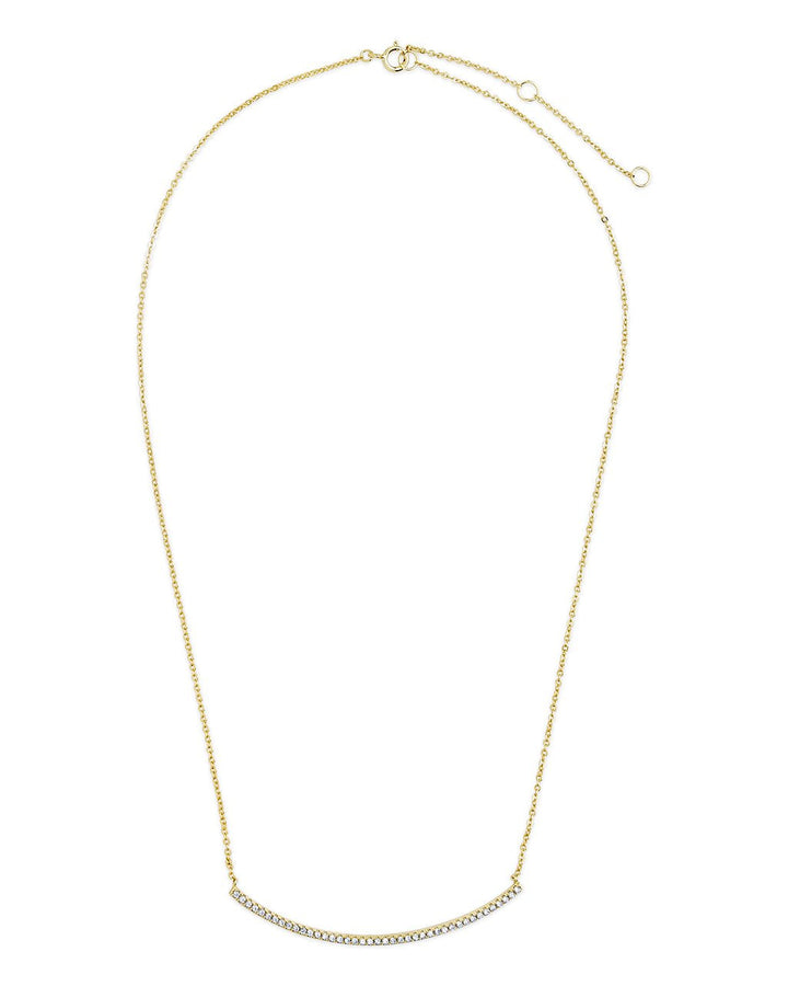 CZ Curved Bar Necklace