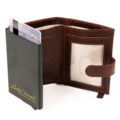 Nova RFID Compact Leather Wallet by Lady Conceal