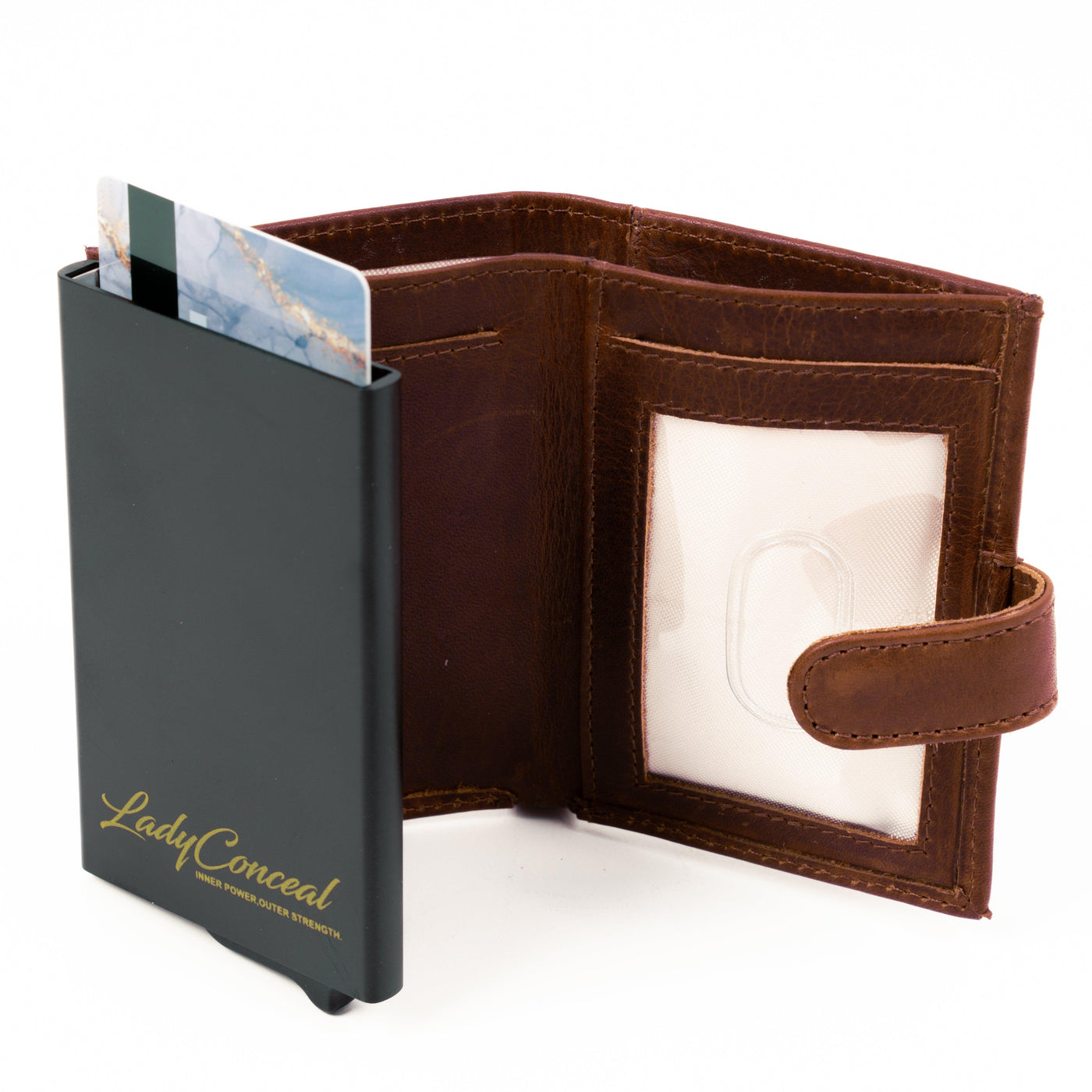 Nova RFID Compact Leather Wallet by Lady Conceal