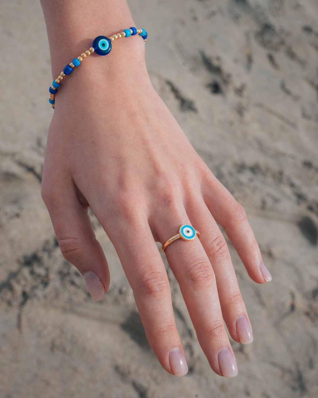 Sibyl Enamel Evil Eye Bead Bracelet