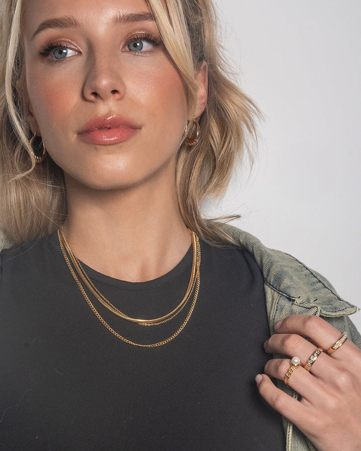 Brenna Triple Layered Chain Necklace