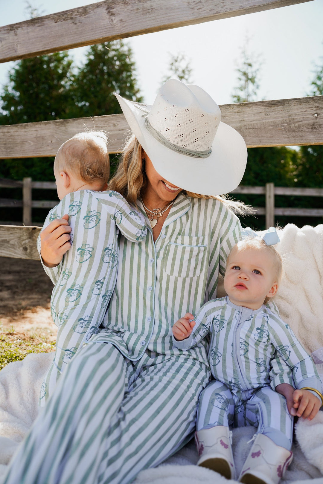 Blue Spruce Stripes - Long Pajama Set
