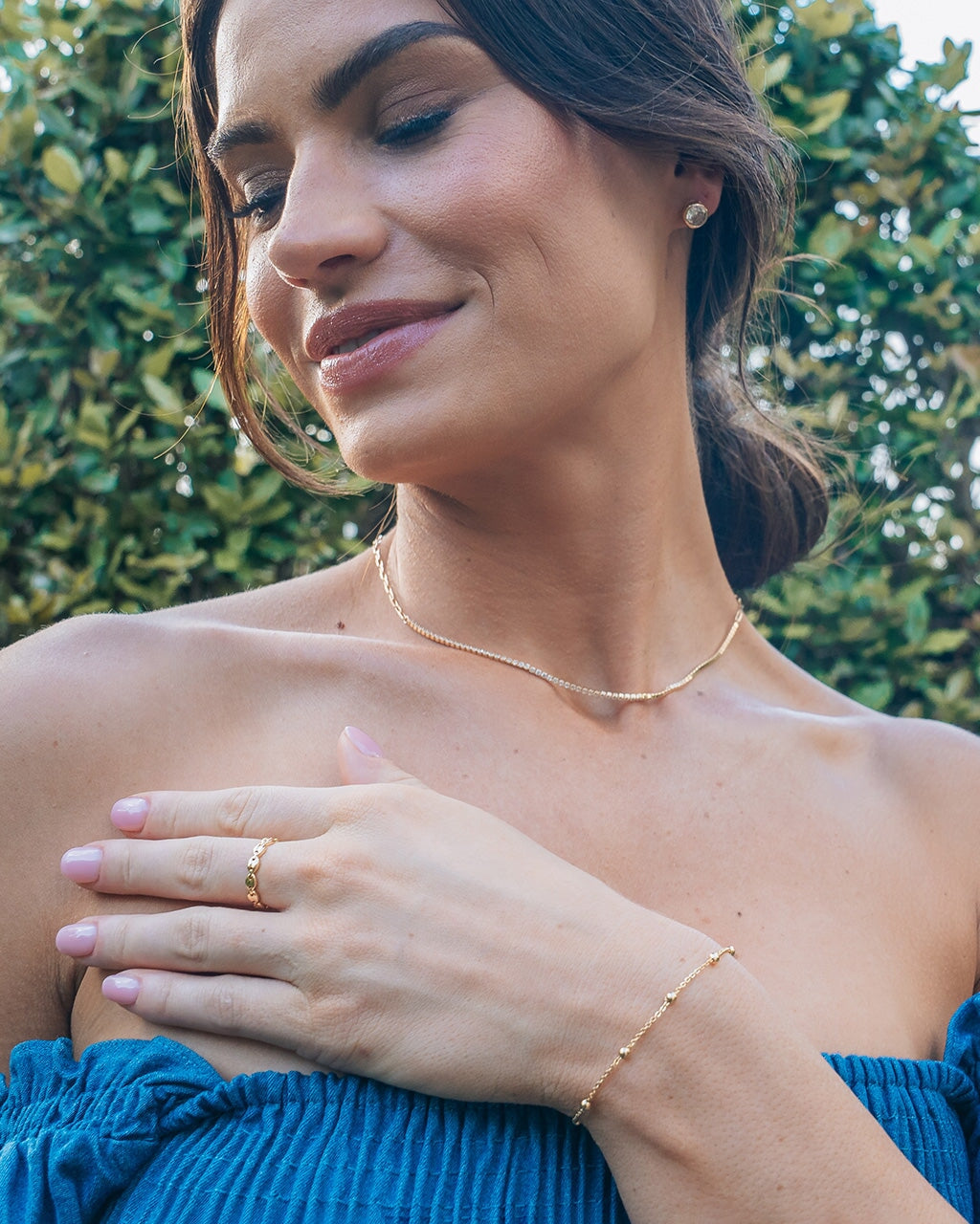 Liv CZ Circle Stud Earrings