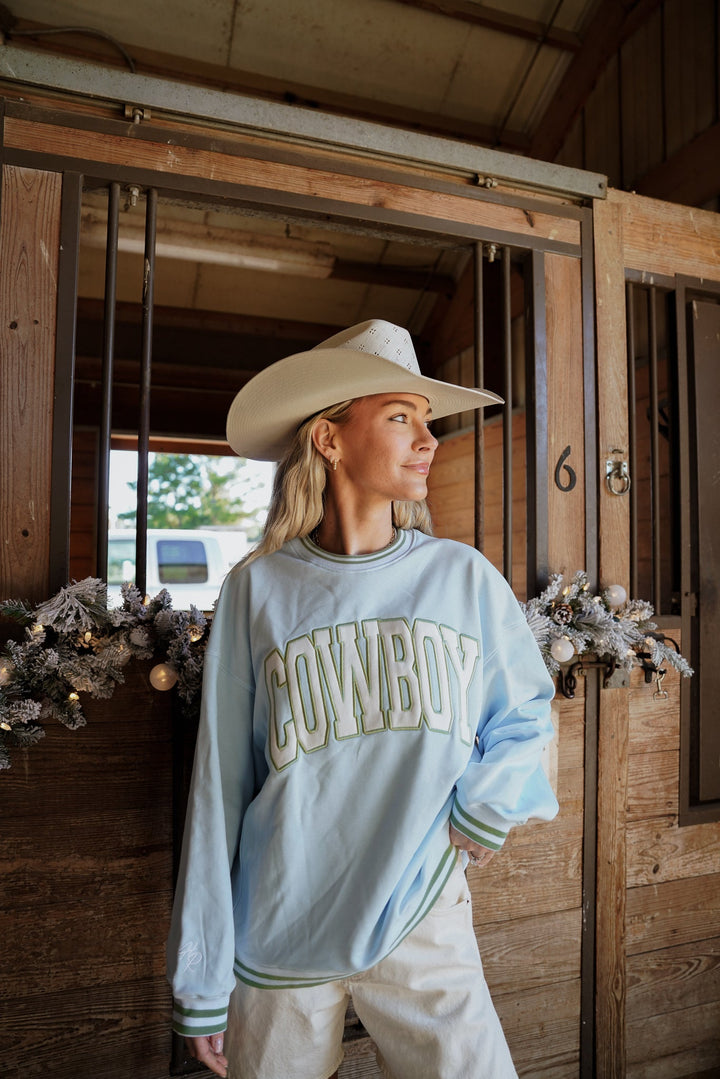 Cowboy - Blue Vintage Crewneck Sweatshirt