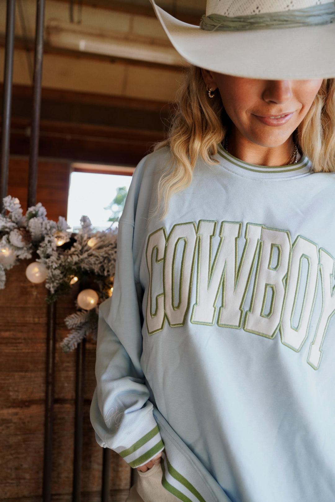 Cowboy - Blue Vintage Crewneck Sweatshirt