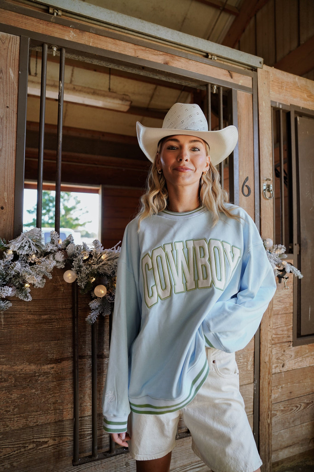 Cowboy - Blue Vintage Crewneck Sweatshirt