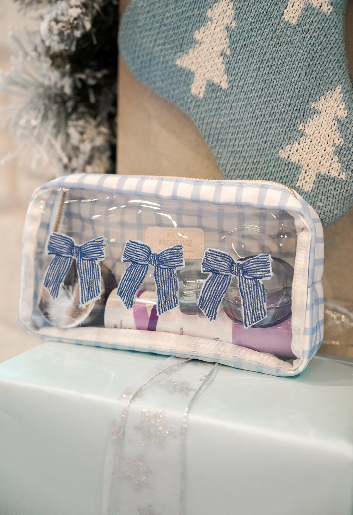 3 Bows - Blue Trellis Bag