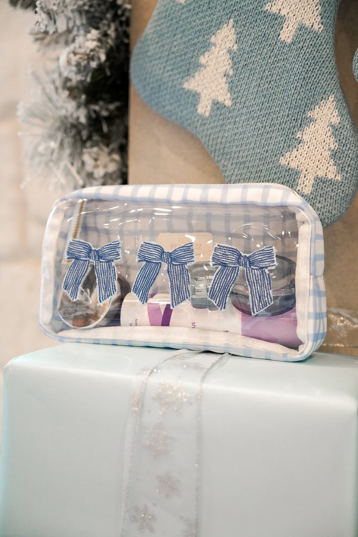 3 Bows - Blue Trellis Bag