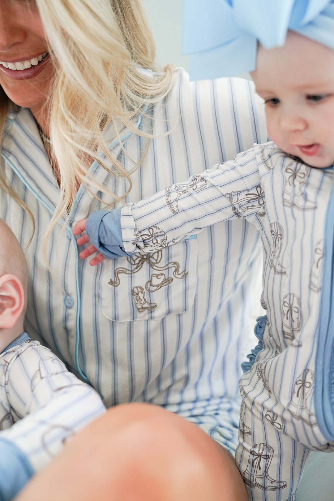 Western Blues Striped - Short Pajama Set