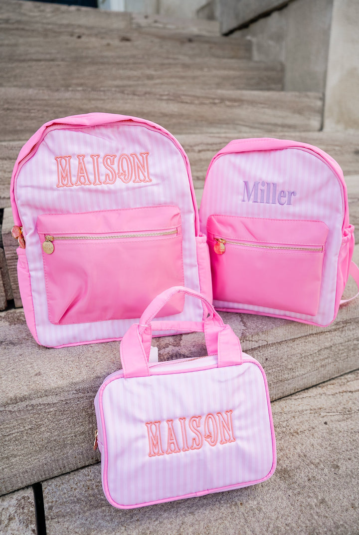 Pink Stripe Backpack