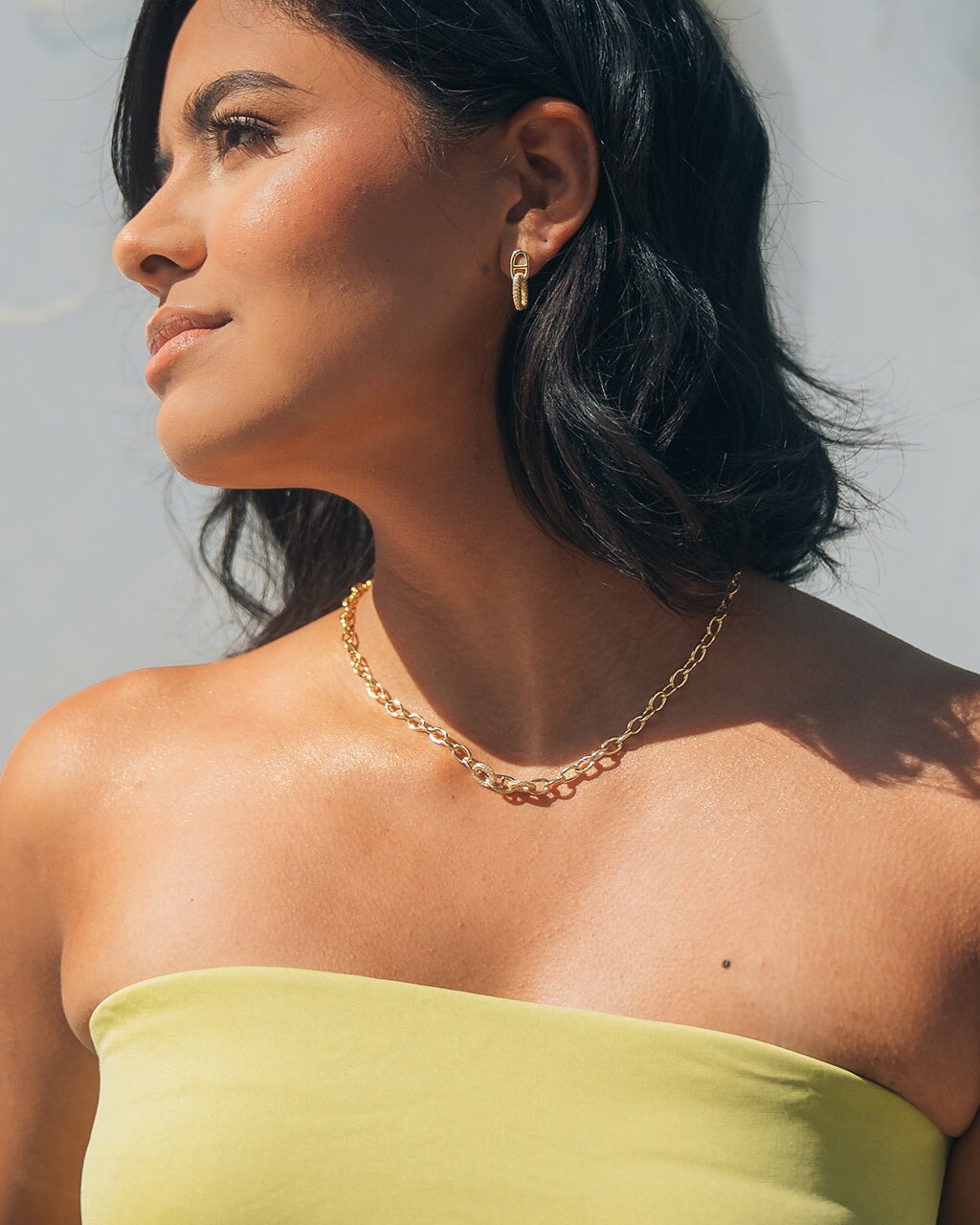 Reina CZ Chain Link Drop Stud Earrings