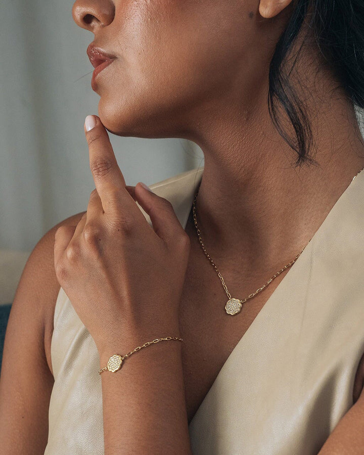 Raemy CZ Rose Petal Matching Set