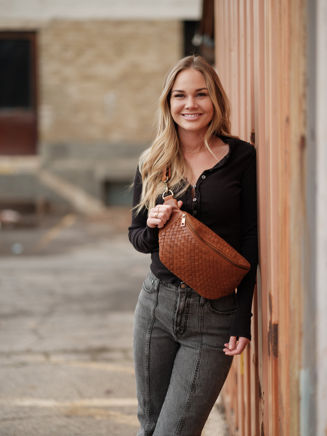 Haleiwa Woven Leather Crossbody Bag