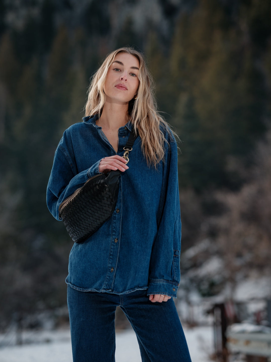 Haleiwa Woven Leather Crossbody Bag