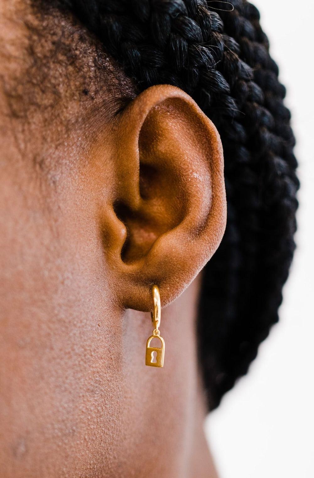 ryanne mini lock earrings